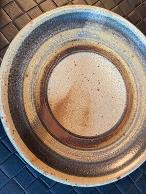 Zappa Pottery Salad Plate Handmade Stoneware 8 1/2" Brown/Tan Signed